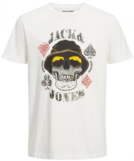 Jack & Jones JORCAPTAIN TEE White - T-shirts - T-shirts i store størrelser - 2XL-14XL