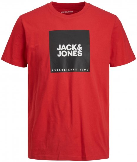Jack & Jones JJLOCK TEE Red - T-shirts - T-shirts i store størrelser - 2XL-14XL