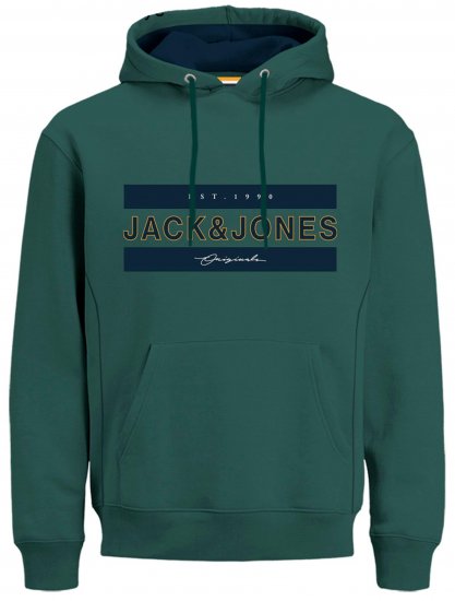 Jack & Jones JORFRIDAY Hoodie Green - Trøjer og hættetrøjer - Trøjer og Hættetrøjer i store størrelser - 2XL-14XL