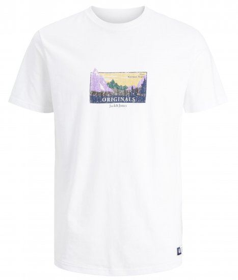 Jack & Jones JORWOODLANDGRAPHIC T-Shirt White - T-shirts - T-shirts i store størrelser - 2XL-14XL