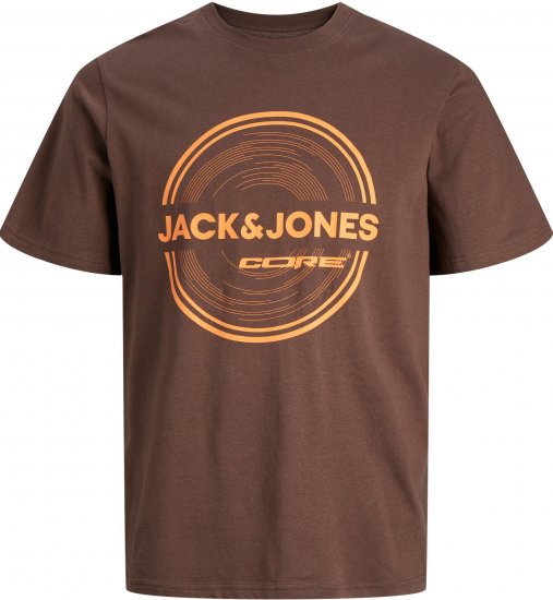 Jack & Jones JCOPILOU TEE SS CREW NECK Seal brown - T-shirts - T-shirts i store størrelser - 2XL-14XL