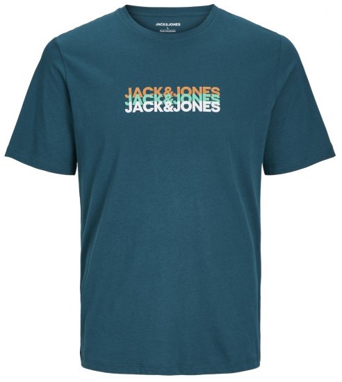 Jack & Jones JJCYBER T-Shirt Deep Teal - T-shirts - T-shirts i store størrelser - 2XL-14XL