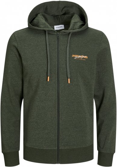 Jack & Jones ALVIS Hoodie Kombu Green - Trøjer og hættetrøjer - Trøjer og Hættetrøjer i store størrelser - 2XL-14XL