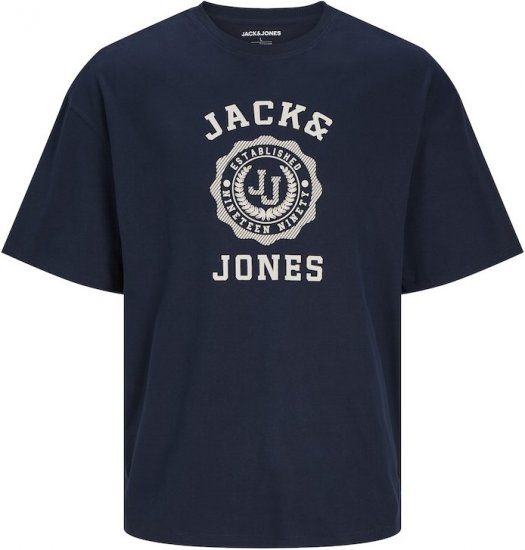 Jack & Jones VICTO T-Shirt Navy Blazer - T-shirts - T-shirts i store størrelser - 2XL-14XL