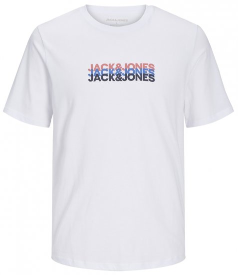Jack & Jones JJCYBER T-Shirt White - T-shirts - T-shirts i store størrelser - 2XL-14XL