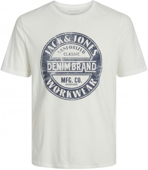 Jack & Jones JJJEANS T-shirt White - T-shirts - T-shirts i store størrelser - 2XL-14XL
