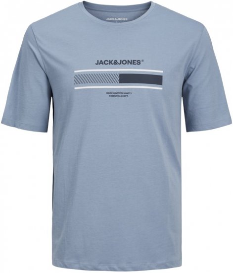 Jack & Jones SOUTH T-Shirt Light Blue - T-shirts - T-shirts i store størrelser - 2XL-14XL
