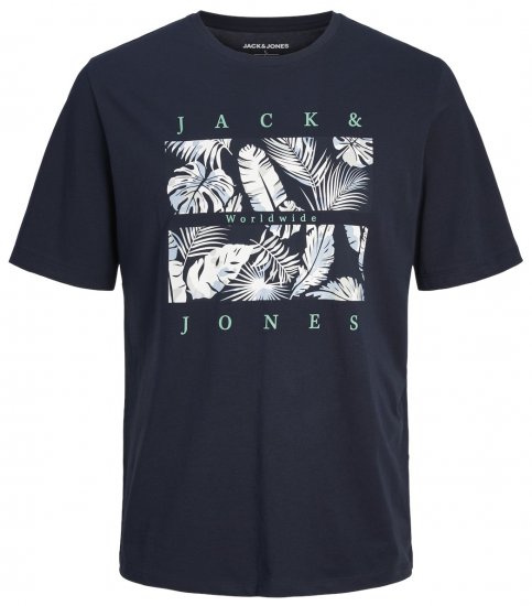 Jack & Jones JJFLOOR T-Shirt Navy Blazer - T-shirts - T-shirts i store størrelser - 2XL-14XL