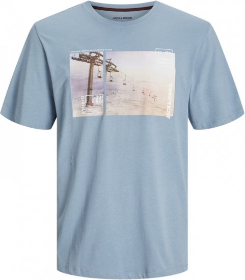 Jack & Jones MAINE T-Shirt Light Blue - T-shirts - T-shirts i store størrelser - 2XL-14XL
