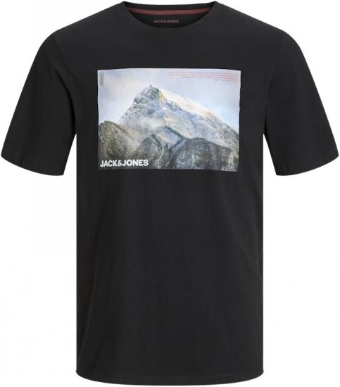 Jack & Jones MAINE T-Shirt Black - T-shirts - T-shirts i store størrelser - 2XL-14XL