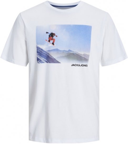 Jack & Jones MAINE T-Shirt White - T-shirts - T-shirts i store størrelser - 2XL-14XL