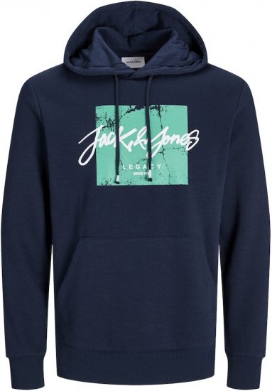 Jack & Jones Tiley Hoodie Navy Blazer - Trøjer og hættetrøjer - Trøjer og Hættetrøjer i store størrelser - 2XL-14XL