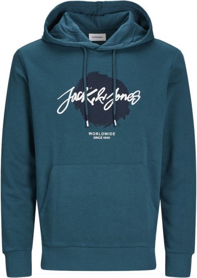 Jack & Jones Tiley Hoodie Deep Teal - Trøjer og hættetrøjer - Trøjer og Hættetrøjer i store størrelser - 2XL-14XL