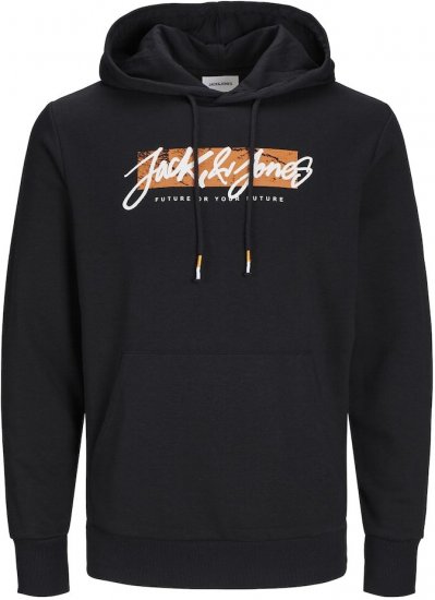 Jack & Jones Tiley Hoodie Black - Trøjer og hættetrøjer - Trøjer og Hættetrøjer i store størrelser - 2XL-14XL