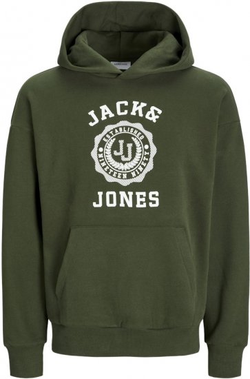 Jack & Jones VICTO Hoodie Kombu Green - Trøjer og hættetrøjer - Trøjer og Hættetrøjer i store størrelser - 2XL-14XL