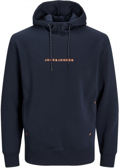 Jack & Jones TREE Hoodie Navy Blazer - Trøjer og hættetrøjer - Trøjer og Hættetrøjer i store størrelser - 2XL-14XL