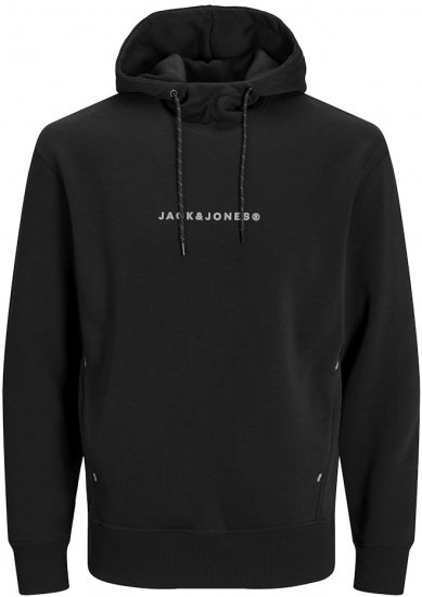 Jack & Jones TREE Hoodie Black - Trøjer og hættetrøjer - Trøjer og Hættetrøjer i store størrelser - 2XL-14XL