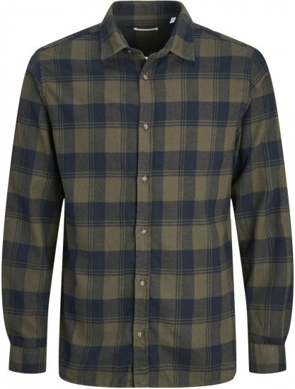 Jack & Jones JJJOSHUA Shirt Green - Skjorter - Skjorter til store mænd 2XL- 8XL