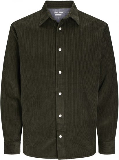 Jack & Jones CORDUROY Shirt Green - Skjorter - Skjorter til store mænd 2XL- 8XL