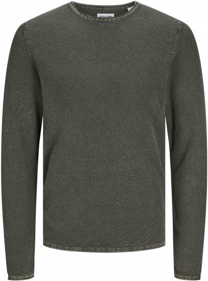 Jack & Jones JJDEAN Knitted Sweater Kombu Green - Trøjer og hættetrøjer - Trøjer og Hættetrøjer i store størrelser - 2XL-14XL