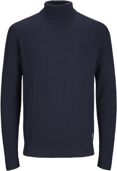Jack & Jones PANNEL Turtleneck Knitted Sweater Navy Blazer - Trøjer og hættetrøjer - Trøjer og Hættetrøjer i store størrelser - 2XL-14XL
