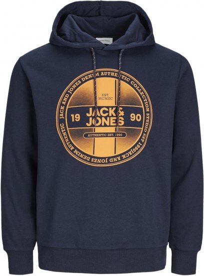 Jack & Jones RIO Hoodie Navy Blazer - Trøjer og hættetrøjer - Trøjer og Hættetrøjer i store størrelser - 2XL-14XL