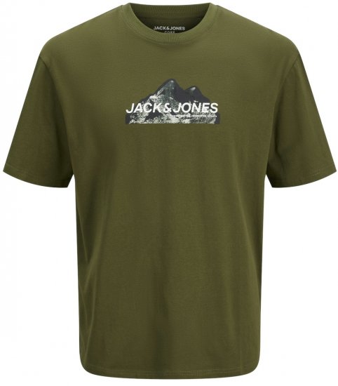 Jack & Jones JCOMOUNTAIN LOGO T-Shirt Cypress - T-shirts - T-shirts i store størrelser - 2XL-14XL