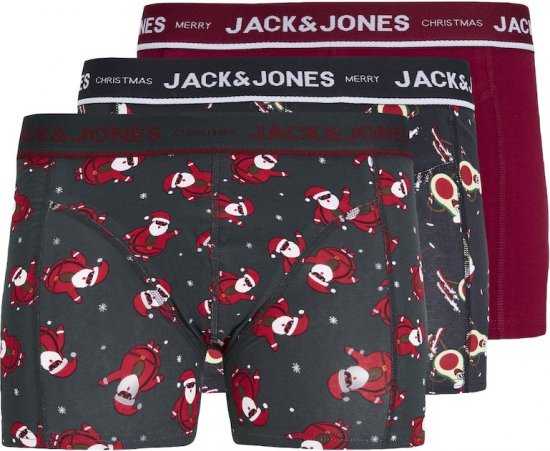 Jack & Jones MERRY X-MAS Trunks 3-Pack Dark Navy - Undertøj og badetøj - Badetøj og Undertøj i store størrelser 