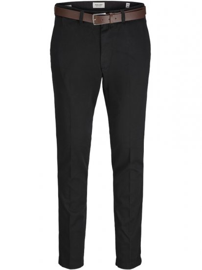 Jack & Jones Marco Franco Chino With Belt Black - Jeans og bukser - Herrejeans og bukser i store størrelser W40-W70