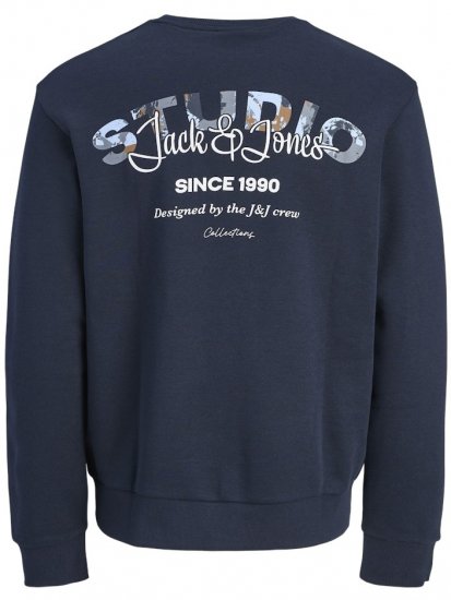 Jack & Jones Yuki Back Print Crew Neck Sweatshirt Sky Captain - Trøjer og hættetrøjer - Trøjer og Hættetrøjer i store størrelser - 2XL-14XL