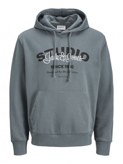 Jack & Jones Yuki Hood Sweatshirt Stormy Weather - Trøjer og hættetrøjer - Trøjer og Hættetrøjer i store størrelser - 2XL-14XL