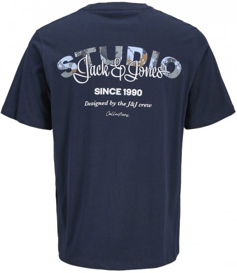Jack & Jones Yuki Back Print Crew Neck T-Shirt Sky Captain - T-shirts - T-shirts i store størrelser - 2XL-14XL