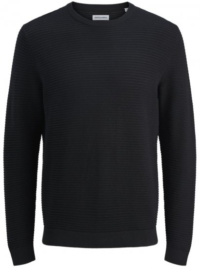 Jack & Jones Otto Crew Neck Knit Pullover Black - Trøjer og hættetrøjer - Trøjer og Hættetrøjer i store størrelser - 2XL-14XL