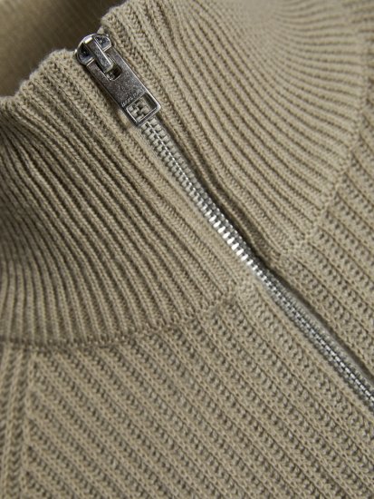 Jack & Jones Pannel Knit Half Zip Pullover Crockery - Trøjer og hættetrøjer - Trøjer og Hættetrøjer i store størrelser - 2XL-14XL
