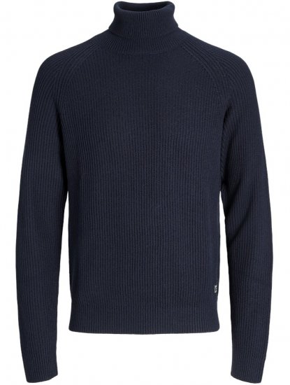 Jack & Jones Pannel Roll Neck Knit Pullover Sky Captain - Trøjer og hættetrøjer - Trøjer og Hættetrøjer i store størrelser - 2XL-14XL