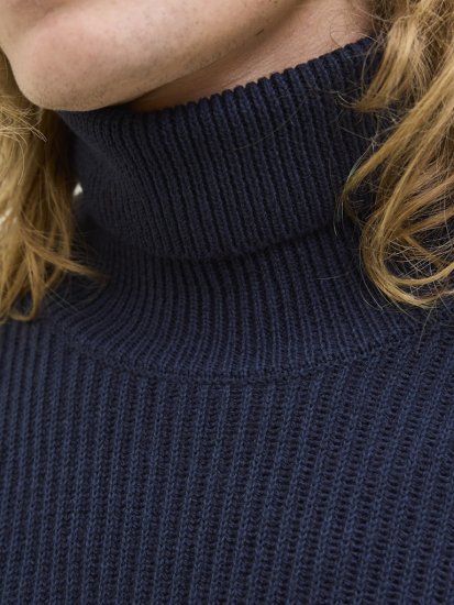Jack & Jones Pannel Roll Neck Knit Pullover Sky Captain - Trøjer og hættetrøjer - Trøjer og Hættetrøjer i store størrelser - 2XL-14XL