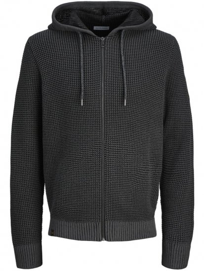 Jack & Jones Zip Knit Hoodie Black - Trøjer og hættetrøjer - Trøjer og Hættetrøjer i store størrelser - 2XL-14XL