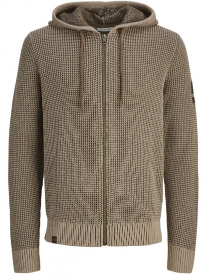 Jack & Jones Zip Knit Hoodie Crockery - Trøjer og hættetrøjer - Trøjer og Hættetrøjer i store størrelser - 2XL-14XL