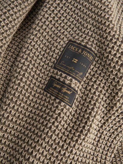 Jack & Jones Zip Knit Hoodie Crockery - Trøjer og hættetrøjer - Trøjer og Hættetrøjer i store størrelser - 2XL-14XL