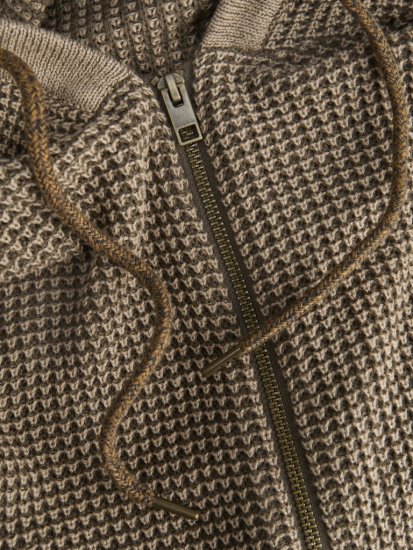 Jack & Jones Zip Knit Hoodie Crockery - Trøjer og hættetrøjer - Trøjer og Hættetrøjer i store størrelser - 2XL-14XL