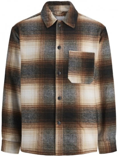 Jack & Jones Zac Long Sleeve Heavy Brush Overshirt Monks Robe - Skjorter - Skjorter til store mænd 2XL- 8XL