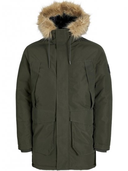 Jack & Jones Camp Faux Fur Parka Rosin - Jakker - Jakker i store størrelser, 2XL- 12XL