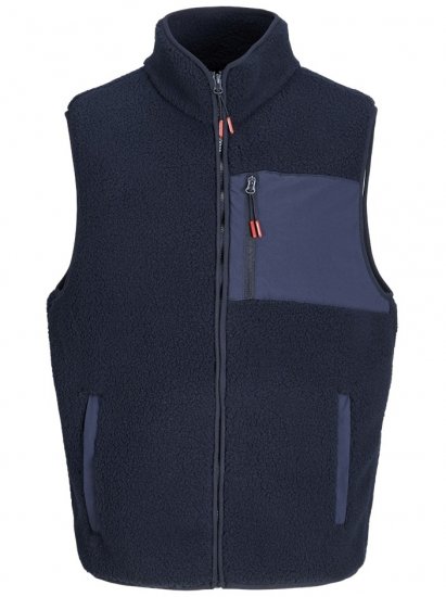 Jack & Jones Thatcher Fleece Vest Sky Captain - Veste - Veste i store størrelser