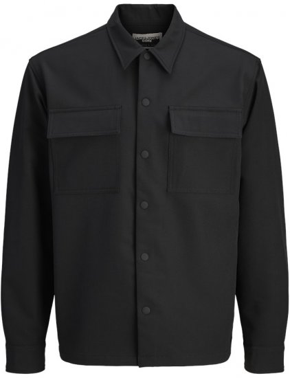 Jack & Jones Point Commute Travel Long Sleeve Shirt Black - Skjorter - Skjorter til store mænd 2XL- 8XL