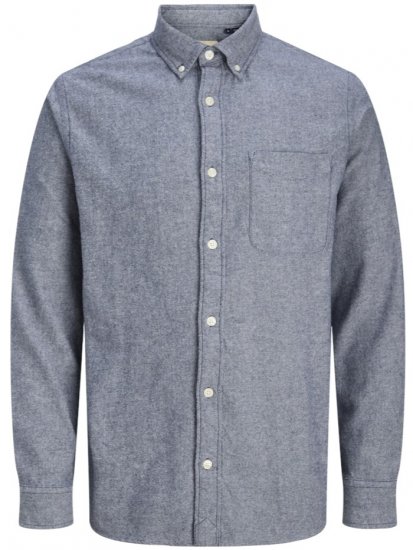 Jack & Jones Brook Twill Long Sleeve Shirt Night Sky - Skjorter - Skjorter til store mænd 2XL- 8XL