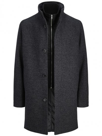 Jack & Jones Keith Standcollar Wool Blend Jacket Charcoal Grey - Jakker - Jakker i store størrelser, 2XL- 12XL