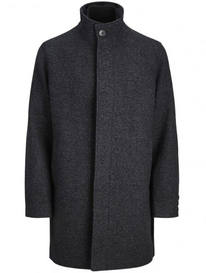 Jack & Jones Keith Standcollar Wool Blend Jacket Charcoal Grey - Jakker - Jakker i store størrelser, 2XL- 12XL