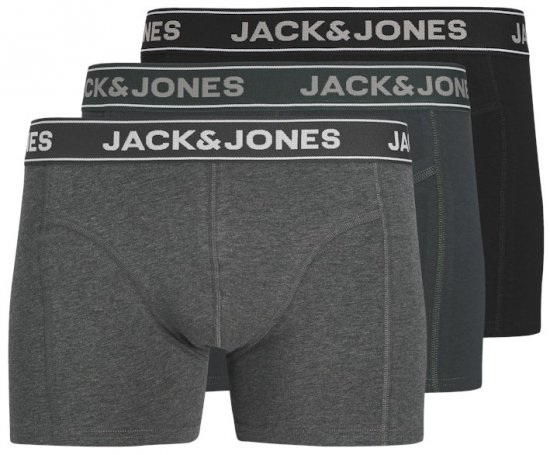 Jack & Jones Black Friday Trunks 3-Pack Grey Black - Undertøj og badetøj - Badetøj og Undertøj i store størrelser 