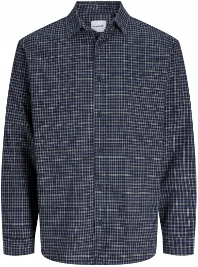 Jack & Jones Carter Check Shirt Navy Blazer - Skjorter - Skjorter til store mænd 2XL- 8XL
