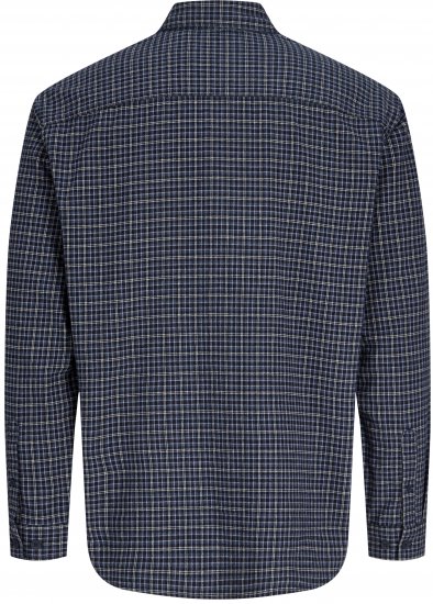 Jack & Jones Carter Check Shirt Navy Blazer - Skjorter - Skjorter til store mænd 2XL- 8XL